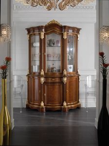Brianza glass cabinet 3 doors, Classic glass cabinet, with briar fronts