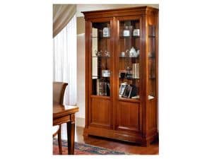 Classical furnishing 2 doors showcase, Showcase with doors and adjustable shelves, handmade