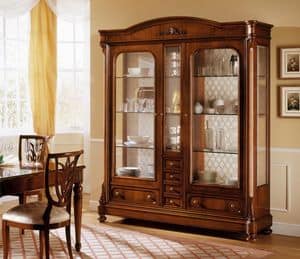 D'Este showcase, Classic walnut display cabinet with 2 doors, various versions