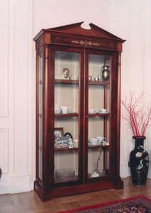 Impero Display Cabinet, Display cabinet in mahogany and glass, classic style