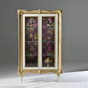 Palazzo PL217, Carved showcase, with gold finish, with spotlights