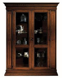 Portoferraio ME.0104.A, Showcase with 2 doors, glass shelves, in classic style