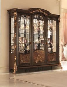 Sinfonia display cabinet, Display cabinet with bevelled glass, gold leaf decorations