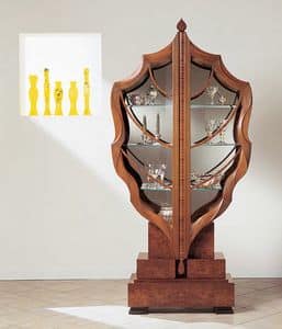 V498 La foglia display cabinet, Showcase leaf-shaped, solid wood, two doors