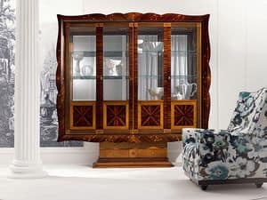 VE36 Hermitage, 4 doors display cabinet, curved, with glass doors