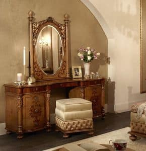 6414-6417, Dressing table with mirror, veneered with ash, rosewood and walnut, for environments in classic style