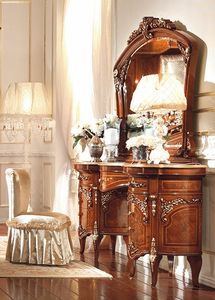 Reggenza Luxury X080, Baroque style dressing table with carvings and inlays