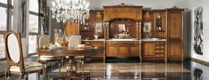 Kitchen Venezia Collection in briar, Classic luxury kitchen, walnut and ash burl