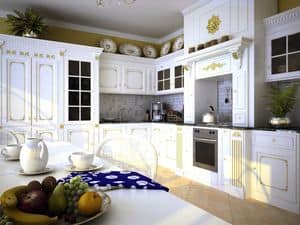 Versailles kitchen, Luxury kitchen, lacquered wood, with rich finishes