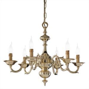 Art. 1161/6, Chandelier with 6 lights, in polished brass