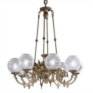 Art. 1166/8, Chandelier with spherical glass, for classics living rooms
