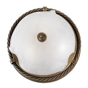 Art. 1830/PL, Circular ceiling lamp in glass and metal, with CE Marking
