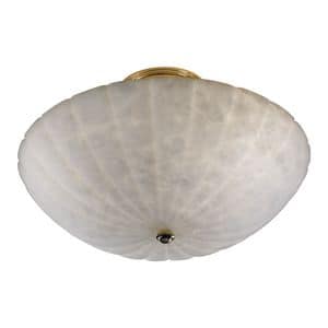 Art. 2909/PLG, Ceiling lamp in gold and alabaster, for rich restaurants