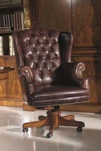 4239, Classic armchair, beech wood structure, upholstered seat and back