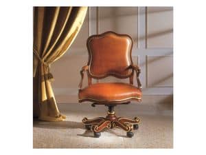 ANTEA OFFICE swivel chair 8534A, Swivel armchair on wheels, padded, classic style