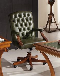 Art. 882P, Classic office armchair in green leather