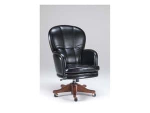 Kent 1, Classic armchair in leather, for managerial offices