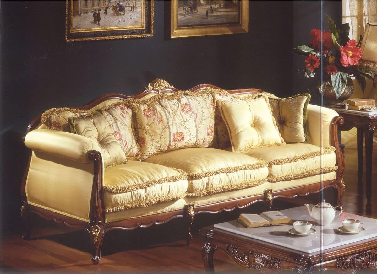3315 SOFA, Three-seater sofa for luxury classic style living rooms