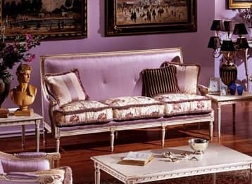 3325 DIVANO, 3-seat sofa in Louis XVI style, lacquered and carved