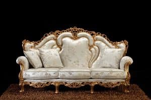 Alba sofa fabric, Baroque sofa, with handmade carvings