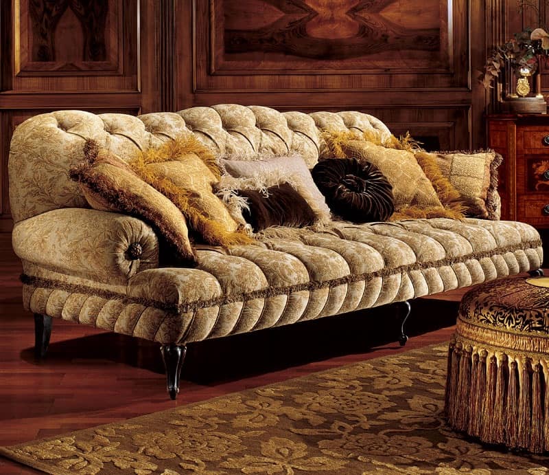 Albina sofa, Three-seater sofa with quilted padding