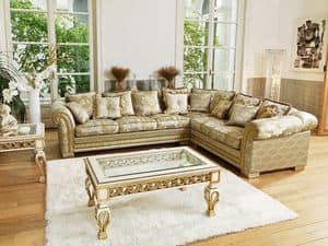 Ambassador modular, Corner luxury classic sofa, measures customizable