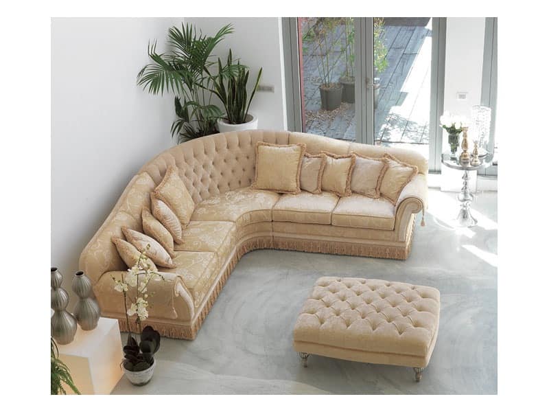 Angular Glicine, Buttoned sofa in luxury classic style