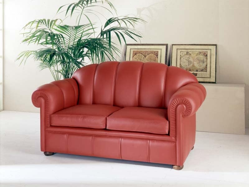 Antony Sofa, Red leather sofa, for classic style hotel hall