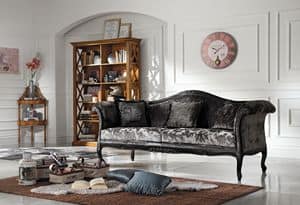 AArt. 065 SOFA, Overstuffed sofa, covered in velvet, in classic style