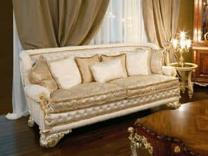 Art. 1051, Luxury sofa covered in silk, quilted backrest