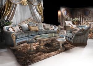 Bijoux Sittingroom, Hand-decorated sofa for classic luxury living room