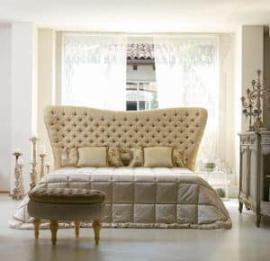 Bramante, Classic bed, headboard quilted, handmade