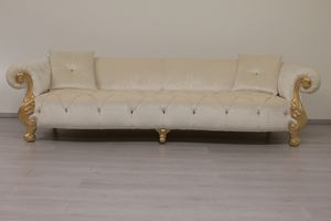 Oceano panna, Sofa with quilted upholstery, baroque style