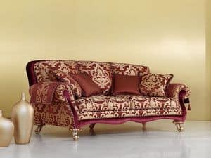 Camelia, Sofa in classic luxury style, hand-carved legs