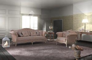 Camelia sitting room, Lounge in baroque style, handmade, available in different sizes