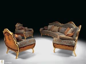 Caprice, Luxury classic living room furniture, inlaid sofa