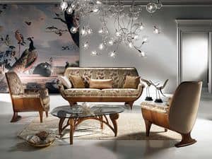 DI01 Confort sofa, Wood sofa, padded, comfortable, classic luxury