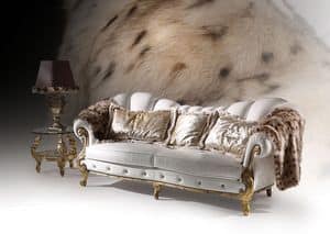 Diamond Cinque, Sofa with gold leaf finishes, luxury classic style