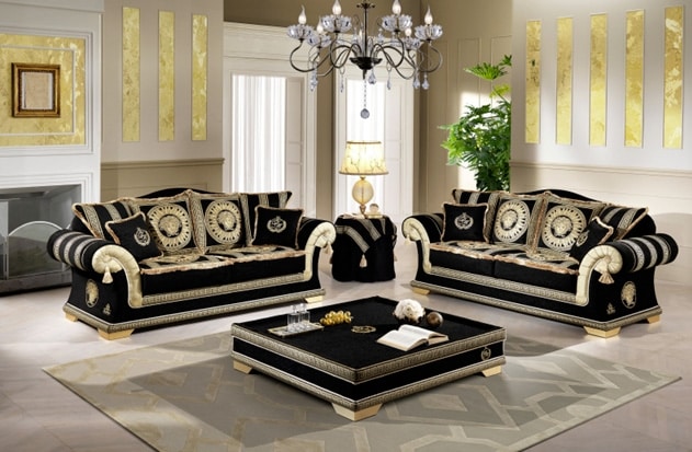 EMPORIO sofa, Classic sofa upholstered in elegant fabric