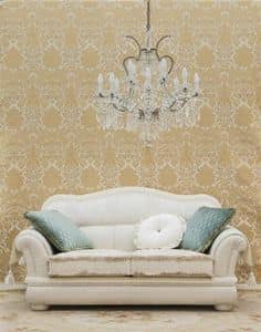 Flora sofa, Two seater sofa, classic style, in white fabric