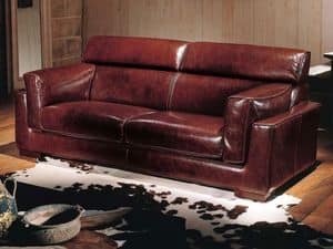 Jamaica, Sofa-bed covered in leather, classic style