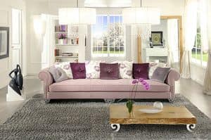 Kent, Classic sofa with chrome legs, sinuous lines