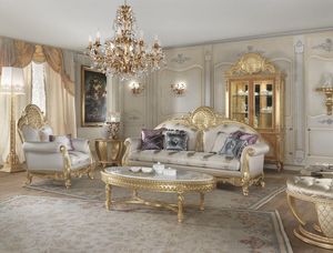 Lario sofa, Classic style sofa with lace decorations