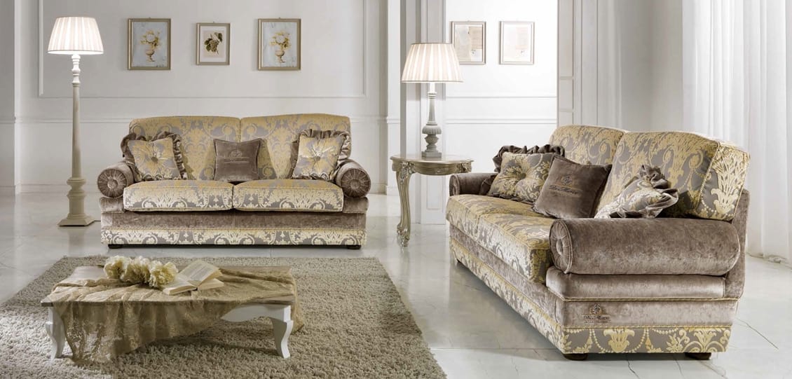 LIENZ, Sofa with important classic fabrics