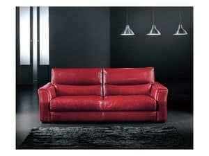 Liverpool, Two-seater sofa in leather, classic contemporary style
