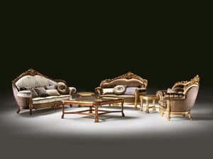 Luxury, Classic living room furniture, inlaid sofa