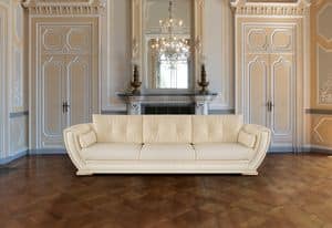 Mars Plus sofa, Stylish sofa, upholstered in cream color leather
