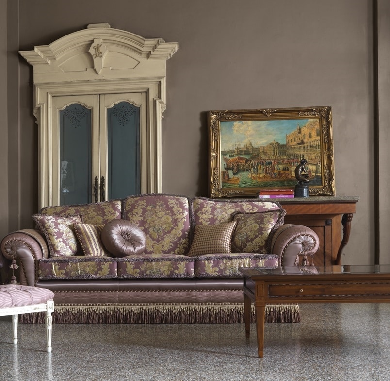 Olga, 3-seat sofa in classic luxury style