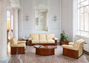 Olimpo sofa, Upholstered sofa for waiting rooms, in classic contemporary style
