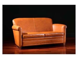 Ippolito Sofa, Leather sofa, 30s and 50s style
